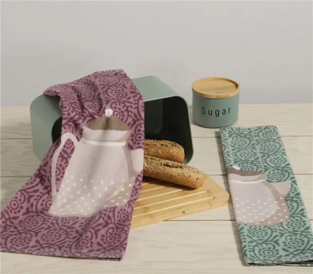 Nef-Nef Homeware Ποτηρόπανο My Teapot Βελουτέ 40x60 Mauve 2