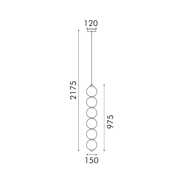 ΚΡΕΜΑΣΤΟ ΦΩΤΙΣΤΙΚΟ ACA HM25039L ΧΡΩΜΙΟ LED 27W 3000K IP20 D15XH180CM / HM25039L 2