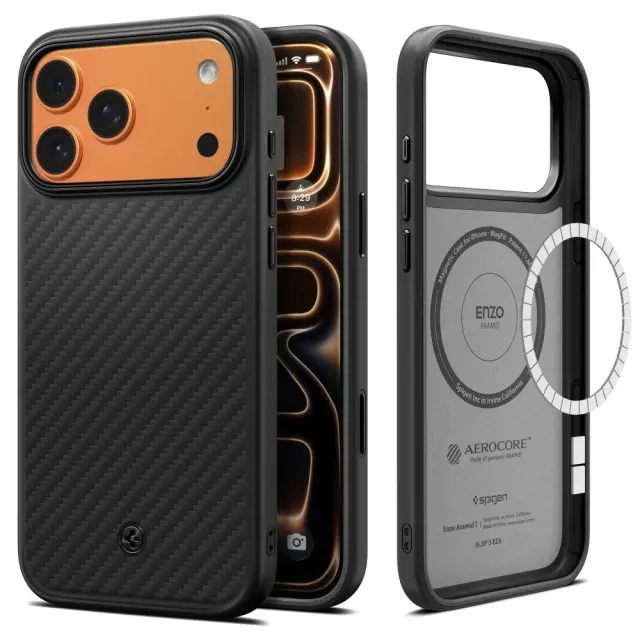 Θήκη Spigen Enzo Aramid T Magsafe για Apple iPhone 17 Pro Max iPhone 18 Pro Max Μαύρη