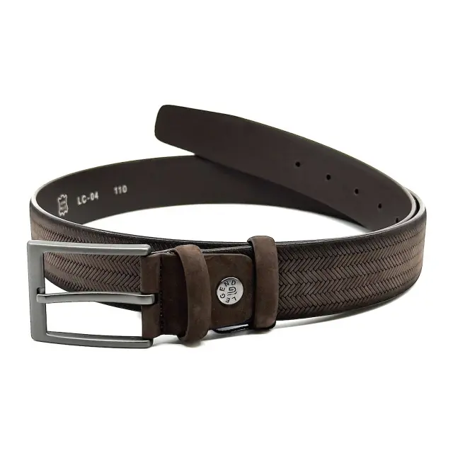 Καφέ Δερμάτινη Ζώνη Nubuck 3,5 cm