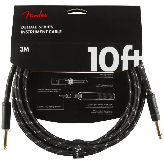 Fender Deluxe Series Καλώδιο Οργάνου 3m Black Tweed