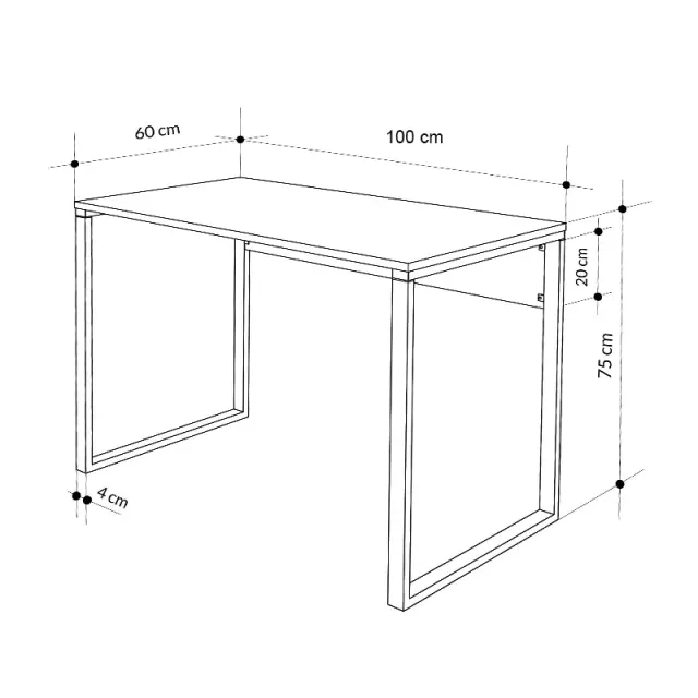 Γραφείο εργασίας Inna Megapap χρώμα sapphire oak - λευκό 100x60x75εκ. 2
