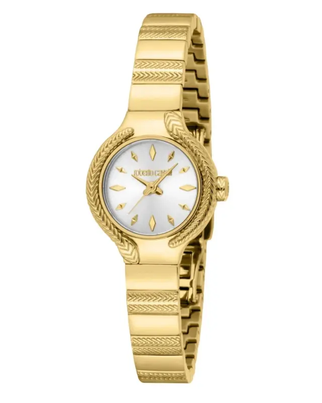 Roberto Cavalli Lady RC5L155M0055 Γυναικείο Ρολόι 24mm Χρυσό με Ασημί Καντράν - One Size