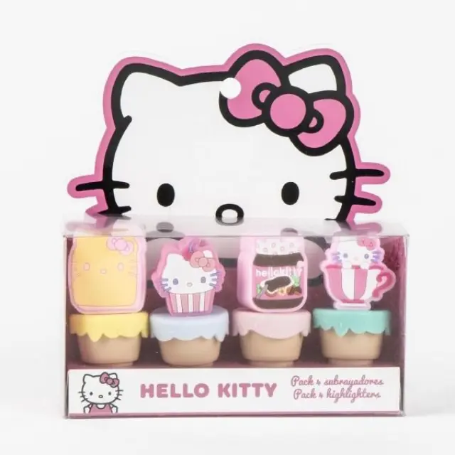 Υπογραμμιστής HELLO KITTY - Pack of 4 mini Highlighters "food"