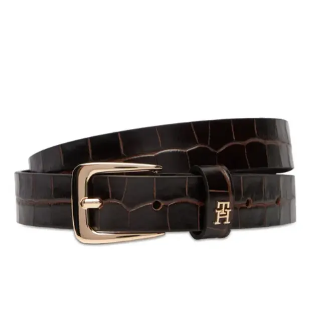 Γυναικεία Ζώνη Tommy Hilfiger 2.5cm AW0AW17975-GSZ Καφέ Κροκό Καφέ - 95