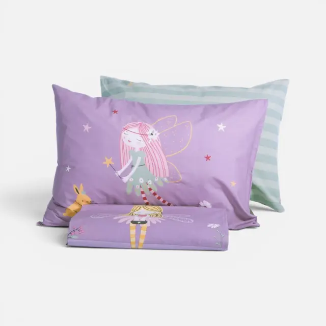 Σετ Παπλωματοθήκη Παιδική Μονή Fairy Tale 160x240 Nef Nef Homeware, 100% BAMBAKI - PURPLE (040904)