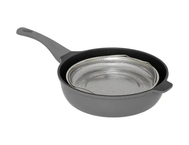 Τηγάνι sauté 5five με φριτέζα, σπάτουλα και διάμετρο 28cm - Light Gray 189456A 2