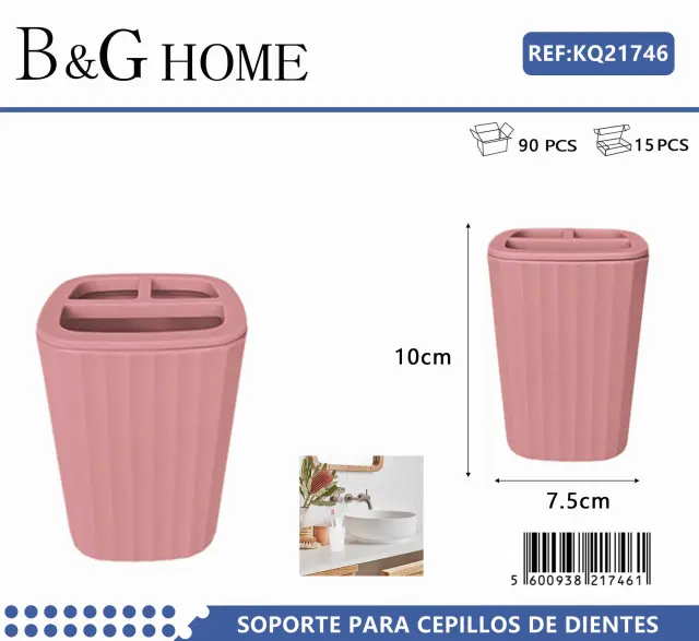 Θήκες οδοντόβουρτσας πλαστικές σε σετ 5Χ - Pink - 21746 2