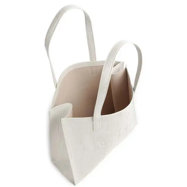 Γυναικεία Τσάντα Ώμου Ted Baker Croccon Large Icon 281631 Ivory Κροκό Άσπρο - One Size 3