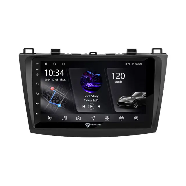 VenCore Οθόνη Multimedia Android 15 9" PX5S Octa-Core 2GB/32GB IPS με Πρόσοψη, CarPlay, Android Auto και Υποστήριξη Κάμερας 360° για Mazda 3 2009-2014 – Μαύρη (3236-10005-0228B) 2