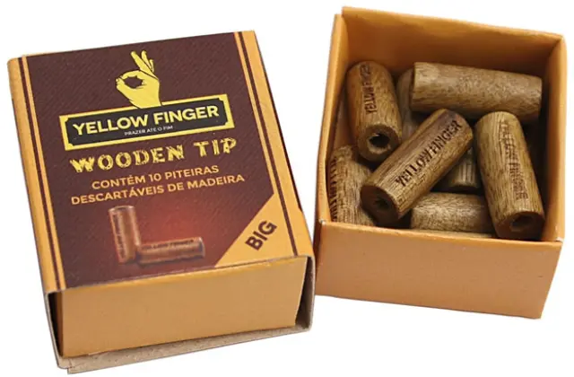 Ξύλινη Τζιβάνα Yellow Finger με Στρογγυλό Επιστόμιο 10τεμ - 2cm 3
