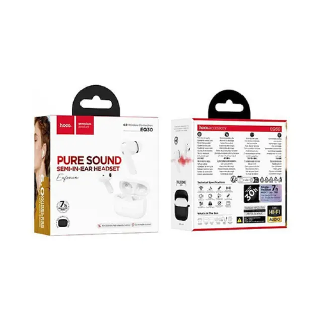 Wireless Hands Free Hoco EQ30 Eufonia TWS Hi-Fi v6.0 300mAh 7h Ομιλίας Λευκά 2