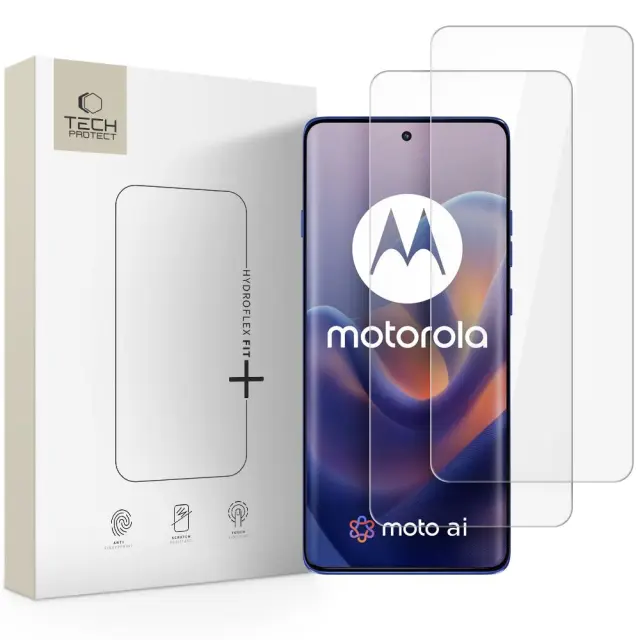 Tech-protect Hydroflex Fit+ 2-pack Motorola Edge 60 / 60 Pro / 60 Fusion Clear