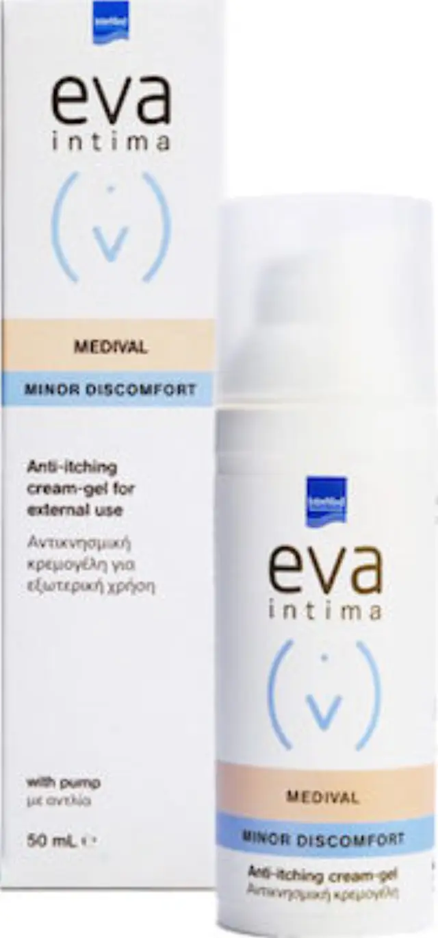 INTERMED EVA INTIMA MEDIVAL Αιδοιϊκή αντικνησμική κρεμογέλη για την ανακούφιση των έξω γεννητικών οργάνων - 50ml 2