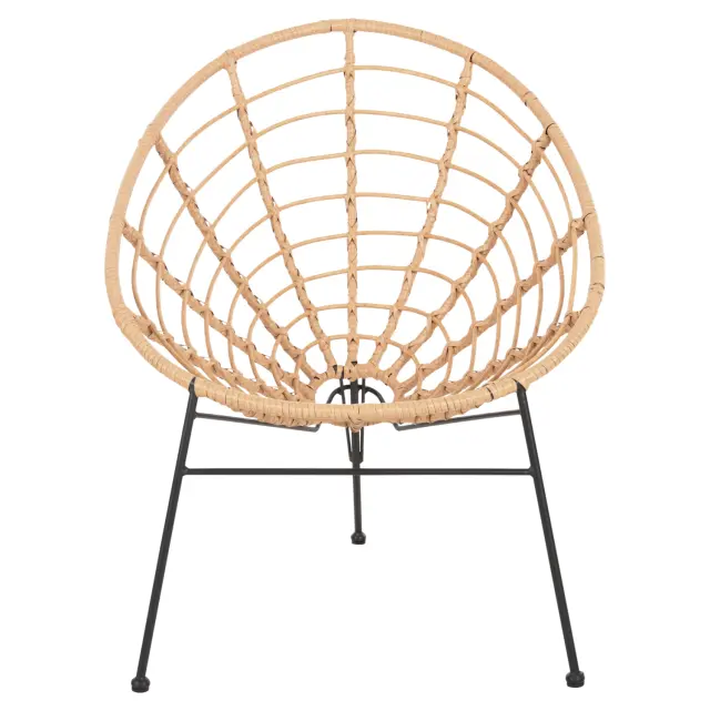 ΠΟΛΥΘΡΟΝΑ ΤΥΠΟΥ ΦΩΛΙΑ ΜΕΤΑΛΛΙΚΗ FB95458.11 ΜΕ WICKER ΜΠΕΖ 73x78x88Υεκ. 3
