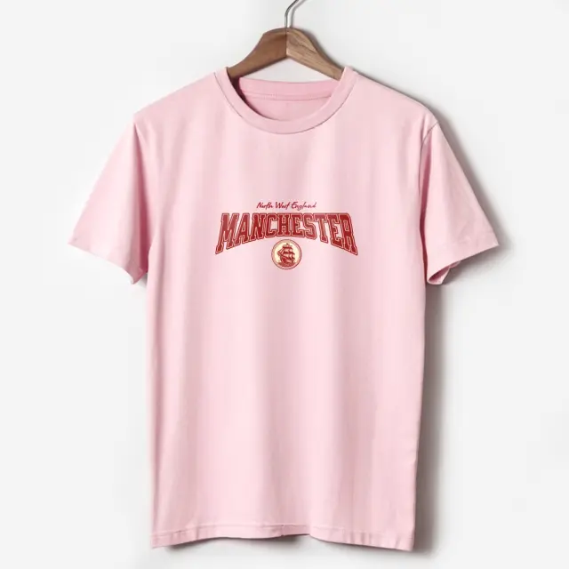 T-shirt Noshame® Ρόζ με τύπωμα Manchester - 122562 - XXL 2