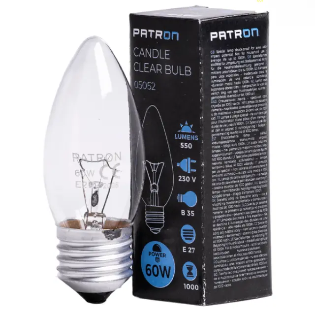 Incandescent Bulb E27 60W B35 230V CL