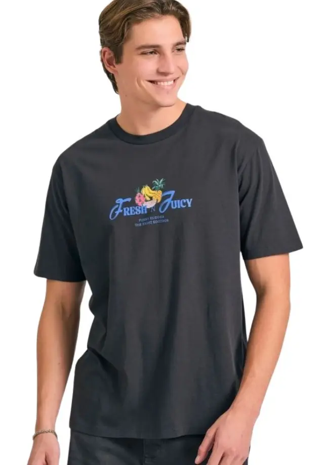 Funky Buddha ανδρικό t-shirt με τύπωμα στην πλάτη FBM011-051-04-1
