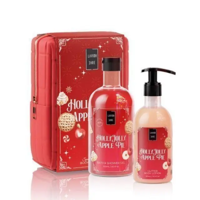 LAVISH CARE Holly Jolly Apple Pie Christmas Set Αφρόλουτρο 500ml & Κρέμα Σώματος 300ml, 1σετ