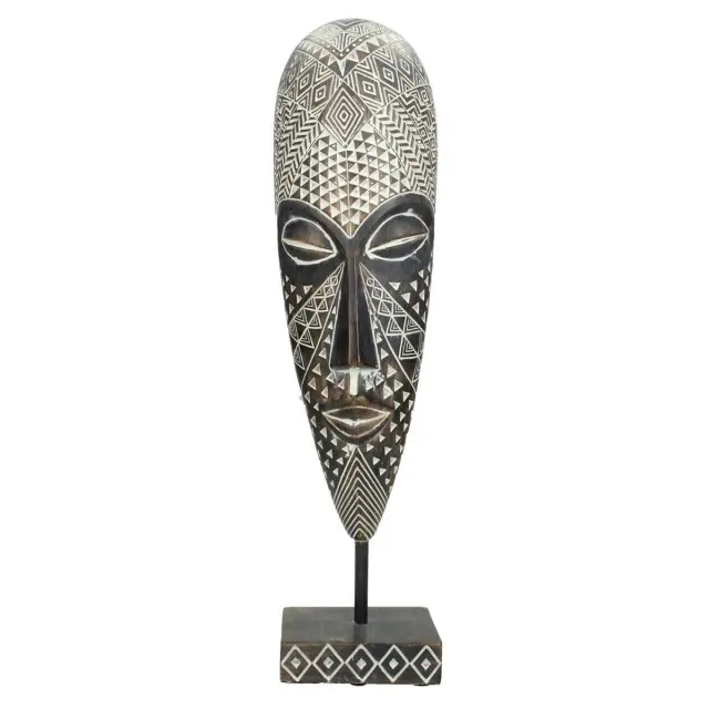 Διακοσμητικό Μάσκα Καφέ Polyresin 10.2x7x40.5cm