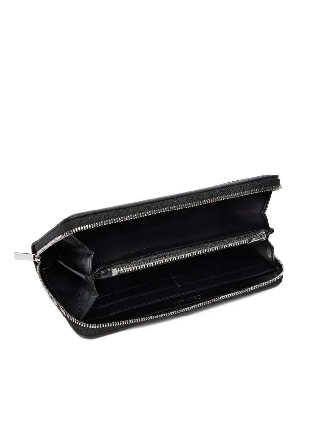 Calvin Klein Γυναικείο Μεγάλο Πορτοφόλι Δερμάτινο Emblem AOP Embossed Μαύρο 2