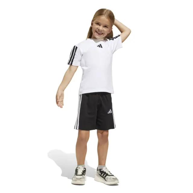 adidas Essentials 3 Stripes ΠΑΙΔΙΚΟ ΣΕΤ (JE1401-Black-White) - Λευκό-Μαύρο