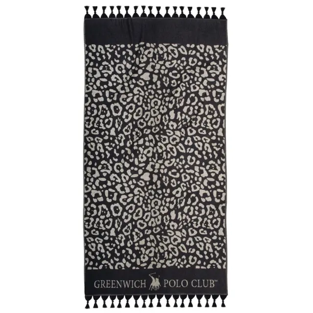 Πετσέτα Θαλάσσης - Παρεό Greenwich Polo Club 4059 Black- Ivory 90x170