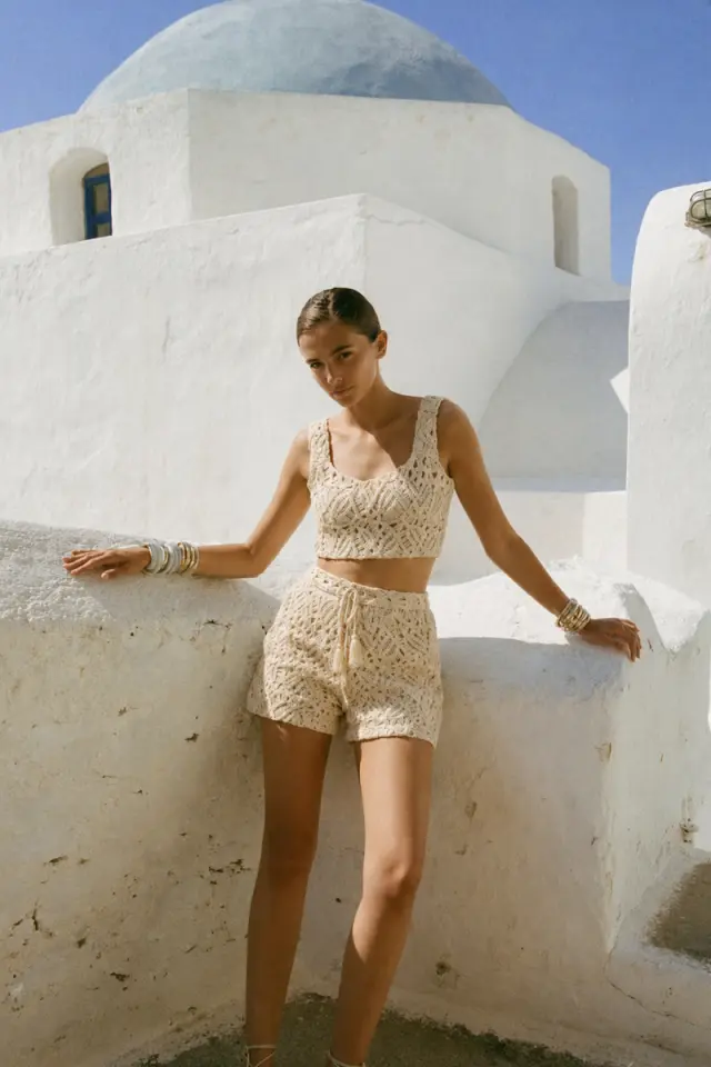Crochet Σορτς με Φούντες & Φόδρα MILOS SHORTS - XS