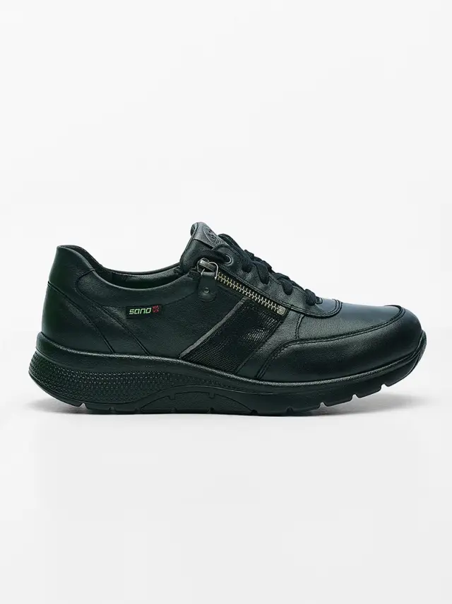 Mephisto/Sano Sneakers Γυναικείο δέρμα/δέρμα Nubuck Μαύρο SAN/IZAE W/BLACK 3