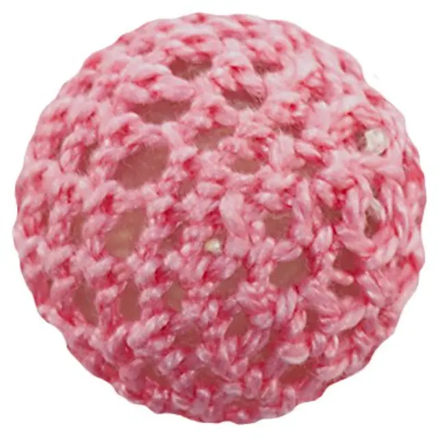 Χάντρα Μάλλινη Round Pink 20mm - 5τεμ