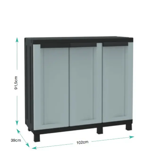 Ντουλάπα Κήπου Πλαστική TWIST BLACK 102B 102x39x91.5cm 2