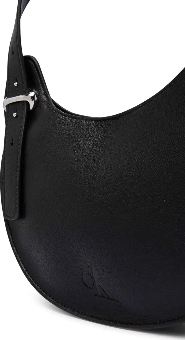 Calvin Klein Γυναικεία Μεσαία Τσάντα Ώμου Asym Buckle Shoulder Bag Μαύρη 2