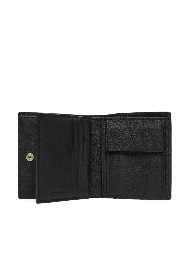 Calvin Klein Foil Emboss Slim Trifold W Card Μεγάλο Ανδρικό Πορτοφόλι Μαύρο 3