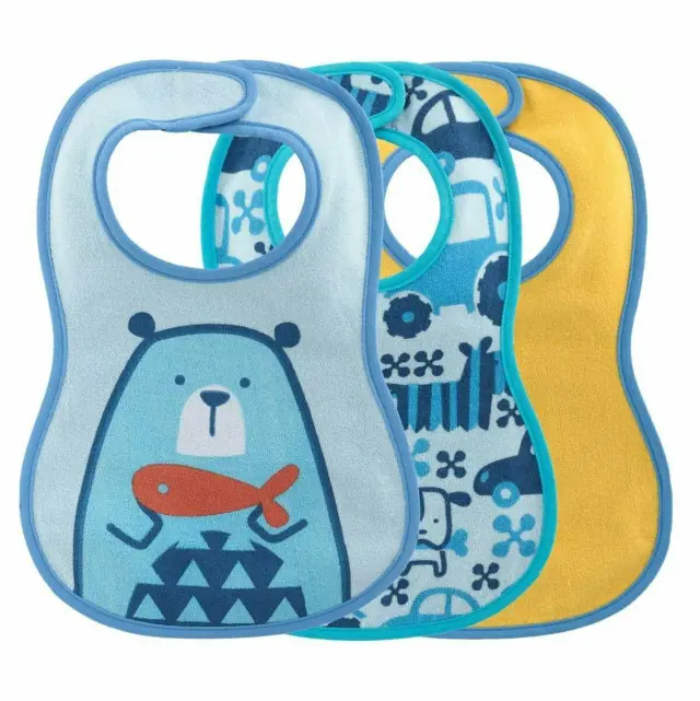 Chicco Σαλιάρα Υφασμάτινη με Αυτοκόλλητο Easy Meal για 6 m+ 3τμχ