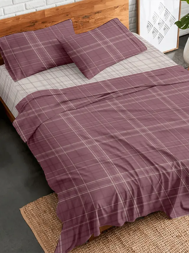 Σετ Σεντόνια Flannel 2066 Bordeaux Υπέρδιπλο (230×260) Sunshine