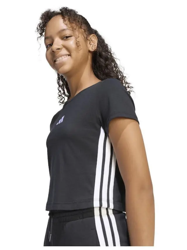 Adidas Crop κοντομάνικη μπλούζα Essentials 3-Stripes Single Jersey Tee JZ1211 - 14-15 χρονών 2