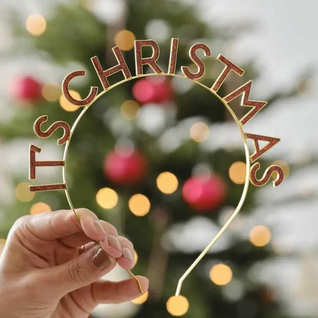 Στέκα It's Christmas σε κόκκινο με χρυσό