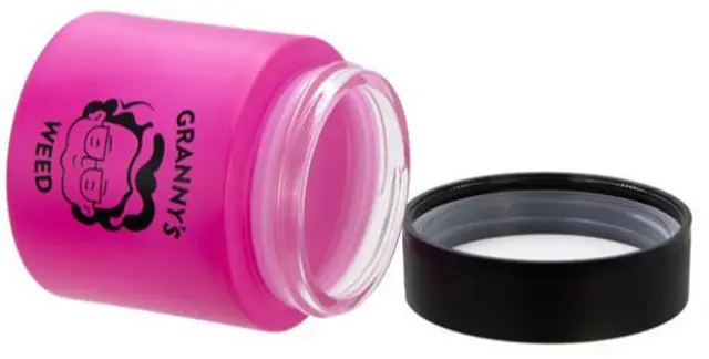 Γυάλινο Βάζο Granny's Smellproof Jar 120ml (4oz) με Γυαλί UV - Κλείνει Αεροστεγώς (Ροζ) 2