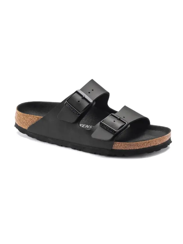 Birkenstock Πέδιλα Unisex Birko-Flor(ανθεκτικό υλικό της Birkenstock-επιτρέπει την επαφή με το νερό) Μαύρο BIR/ARIZONA TRIPLES 1019069 BLACK 2