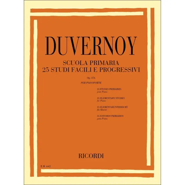 RICORDI - DUVERNOY Scuola Primaria 25 Studi Facili e Progressivi Op.176