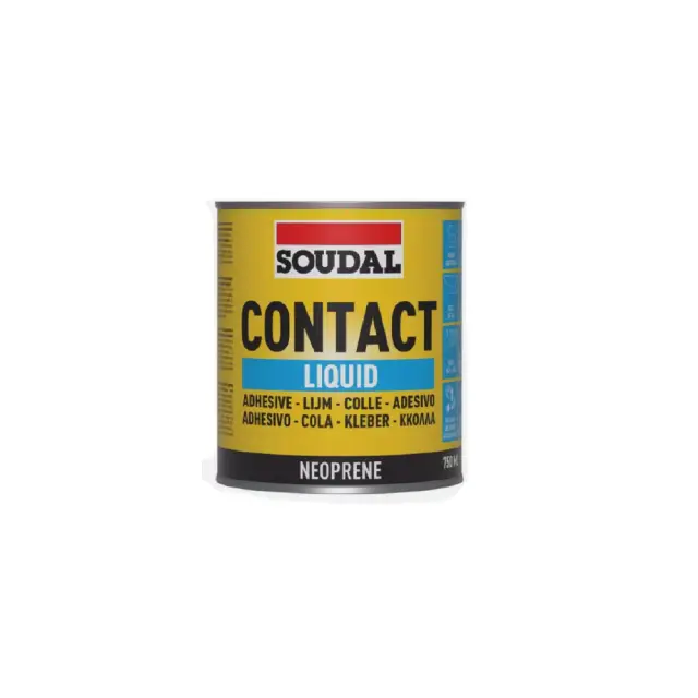 Soudal Contact Liquid Neoprene Βενζινόκολα -Κόλλα Επαφής για Ξύλο, Δέρμα Μέταλλο + Πλαστικά 750ml