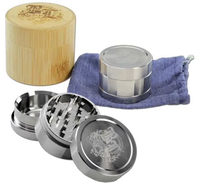 Black Leaf Grinder Τρίφτης Deluxe από Ανοξείδωτο Χάλυβα 49mm-3 Parts
