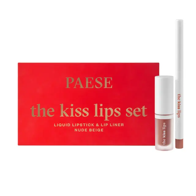 PAESE THE KISS LIPS SET – Liquid Lipstick + Lip Liner – 01 Nude Beige