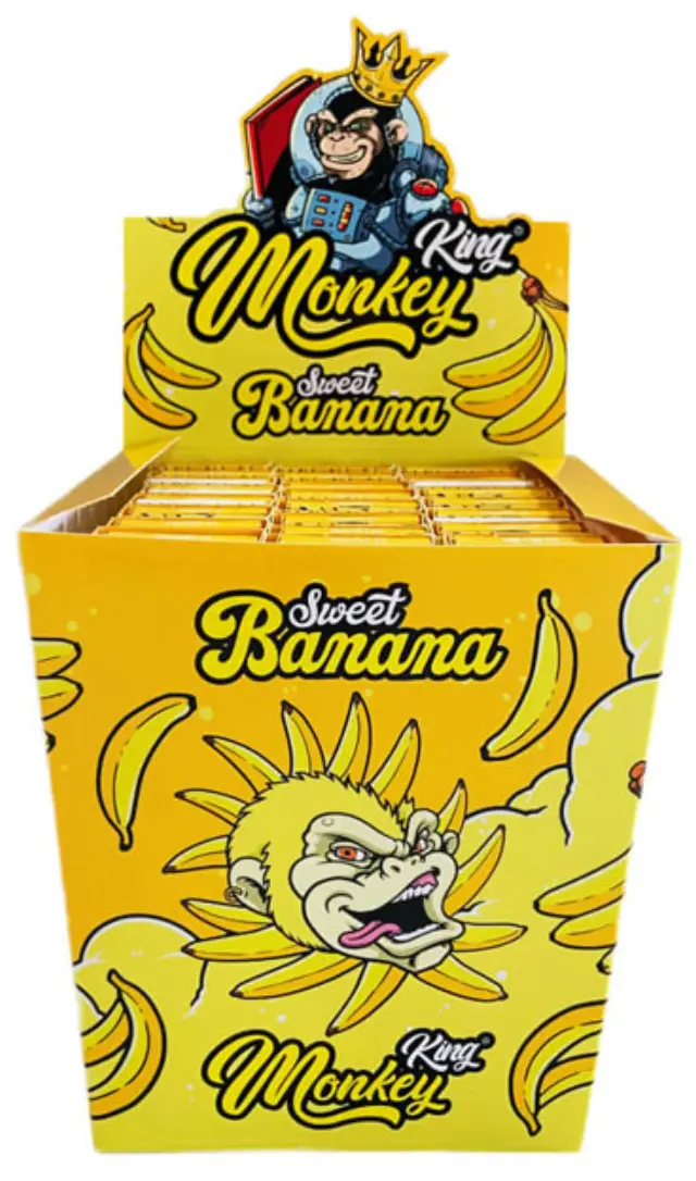 Monkey King Χαρτάκια Sweet Banana - King Size Slim με Τζιβάνα 32φ. 3
