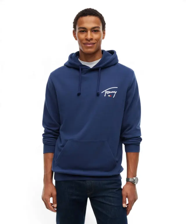 Tommy Hilfiger - Ανδρικό Φούτερ Entry Signature Regular Fit DM0DM23587-DB7 Μπλε Σκούρο 2
