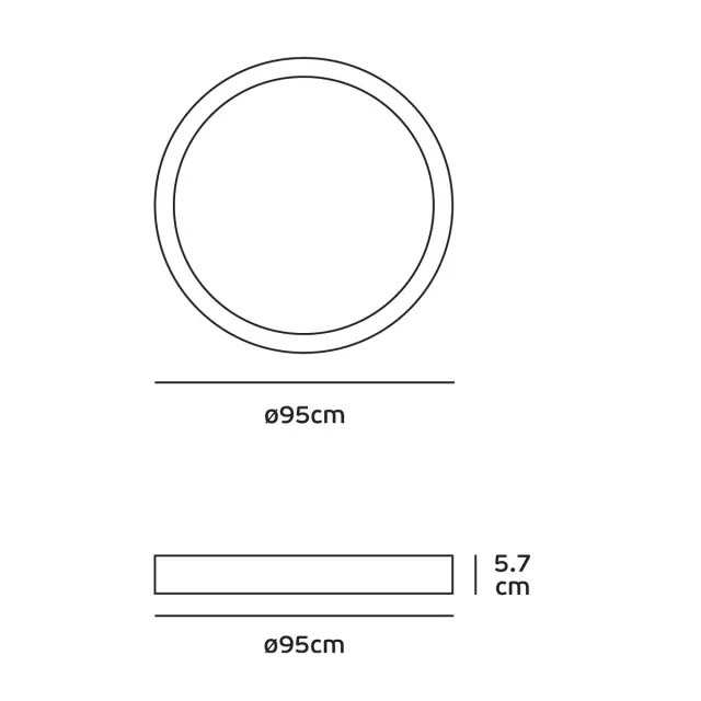 Malo Πλαφονιέρα οροφής LED 105W 3000K ø95cm λευκή Άσπρο 2