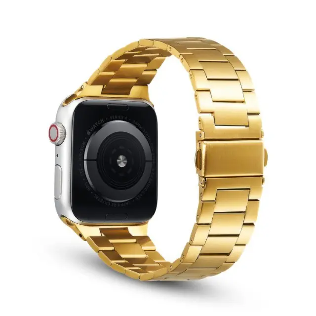 Ultra-Thin Three-Bead Metal Λουράκι για Apple Watch 38/40/41/42 (Series 10/11/12)mm- Gold OEM 2