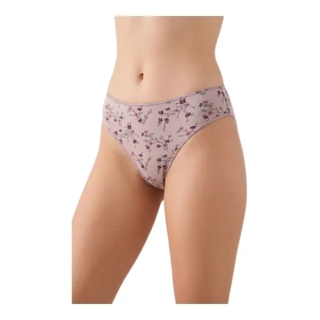 Fimelle TENCEL™ Modal Γυναικείο Brazil Invisible Σλιπ 2 τεμάχια Minerva - BORDEAUX-LILAC FLORAL 2
