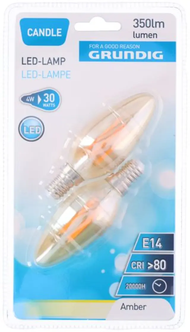 Λάμπα LED Κερί 2τμχ 350 lumen 4W E14 Grundig
