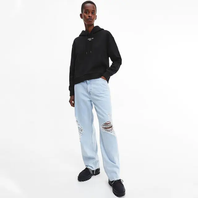 Calvin Klein - Γυναικείο Φούτερ Cropped Relaxed Fit J20J218048-BEH Μαύρο - XL 3